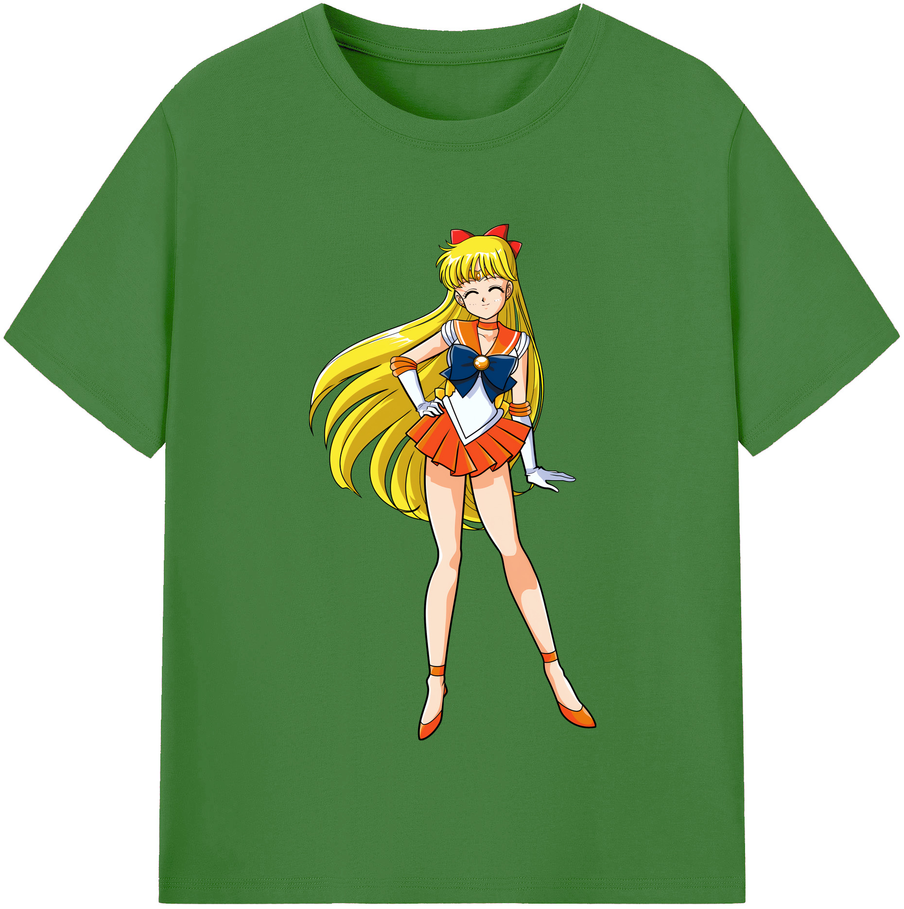 （画像用） 美少女戦士セーラームーン 愛野 美奈子 あいの みなこ Sailor Moon Aino Minako レディースカジュアルプリントTシャツ（綿100％）